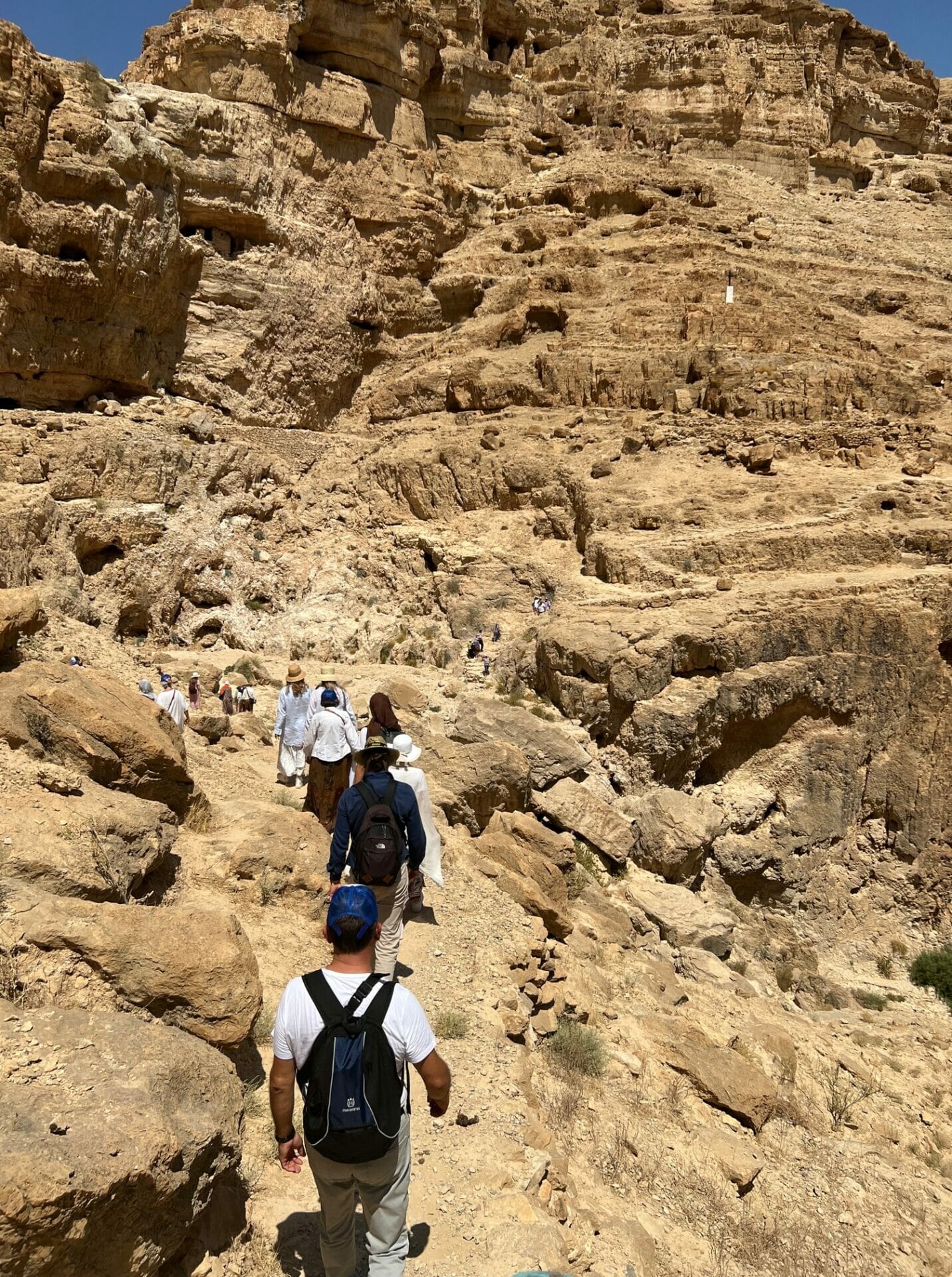 Клисура Вади Келт у којој се налази Хозевитски манастир. Пут ка испосници Св. Ане.